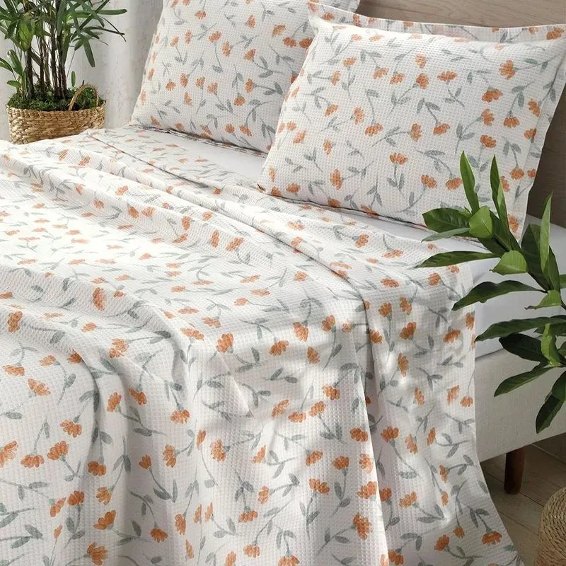 KIT COLCHA PIQUET  FLORA C Imagem