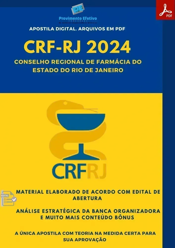  Apostila CRF RJ Farmacêutico Pleno 2024