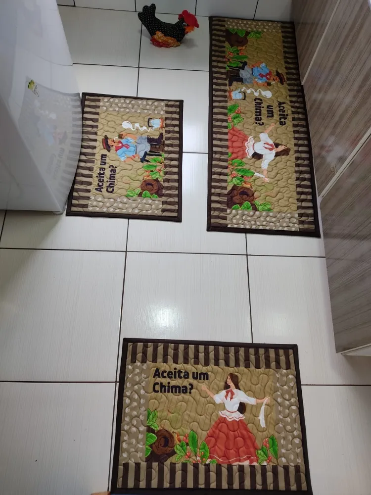 Jogo de Tapete Cozinha - Chimarrão Casal Gaúcho