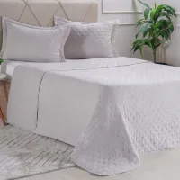 COLCHA  MIRAGGIO COM PORTA TRAVISSEIRO CINZA TESSI