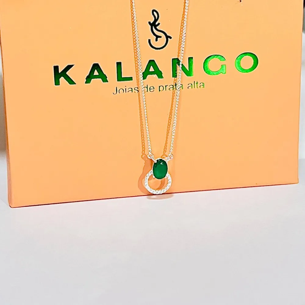  Colar de prata 925 com pedra Topazio Verde  - 231666