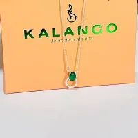  Colar de prata 925 com pedra Topazio Verde  - 231666