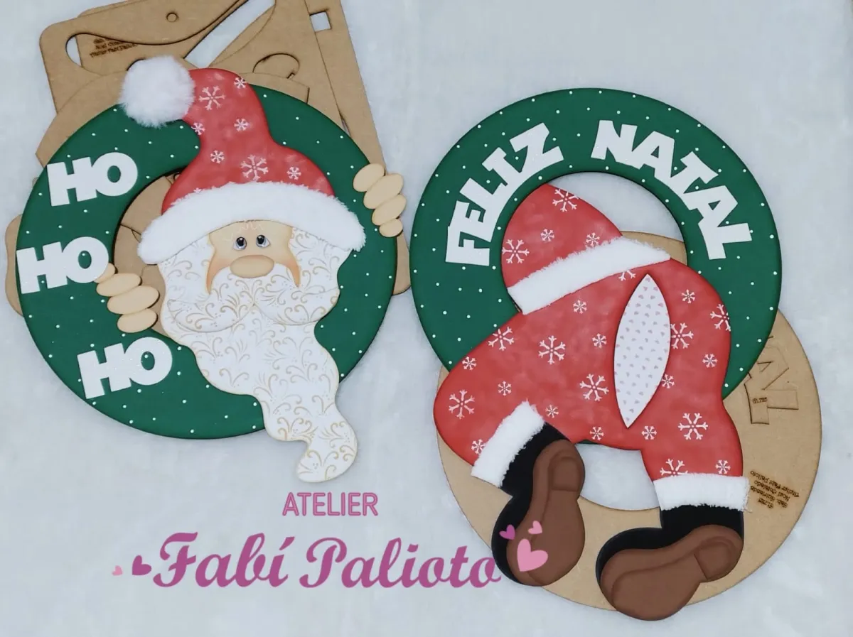 G1.725   Gabarito de Moldes em MDF Guirlanda Noel Entalado (dupla)  Imagem