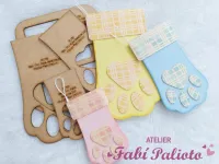 G1.729   Gabarito de Moldes em MDF  Trio Meia Natalina Pet