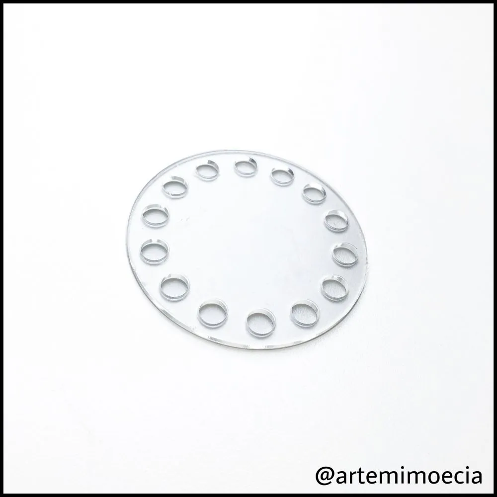BASE CIRCULAR EM ACRÍLICO CRISTAL - 9cm