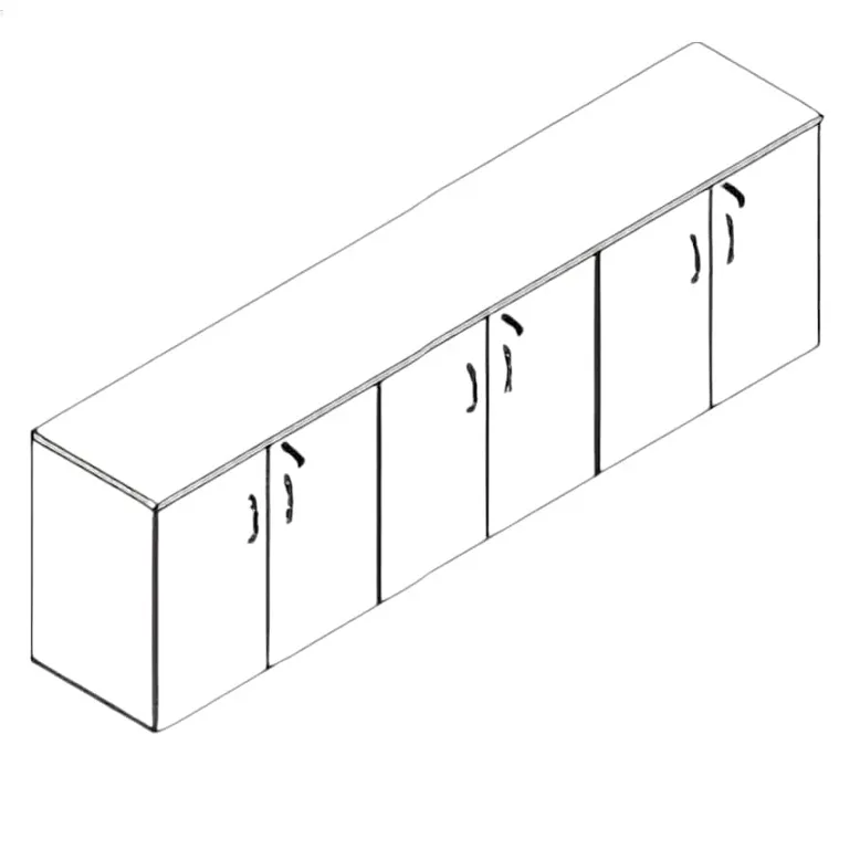 Armário Baixo 2400 com 6  Portas Lexus