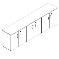 Armário Baixo 2400 com 6  Portas Lexus