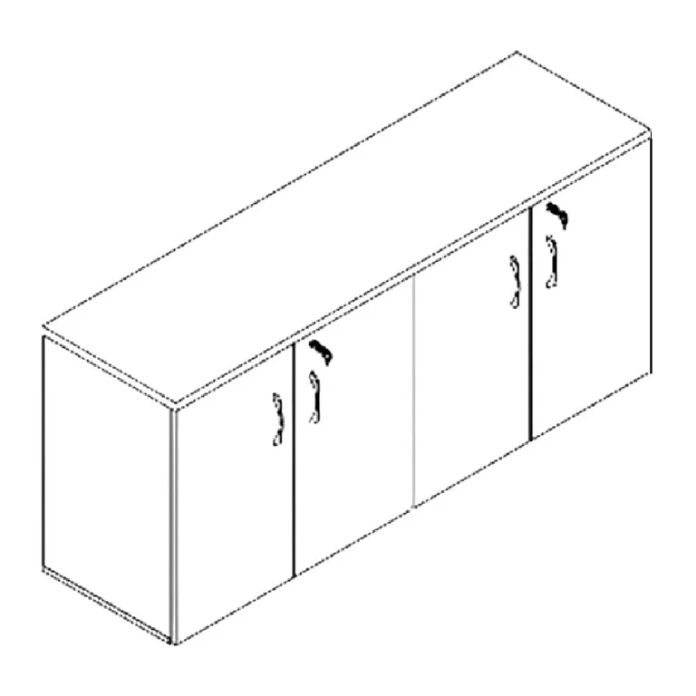 Armário Baixo 1600 com 4  Portas Lexus