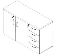  Armário Baixo 1160 com 2  portas e 4 gavetas Lexus - Foto 2