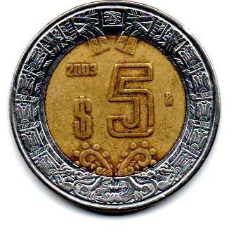 México - 2003 - 5 Pesos Imagem