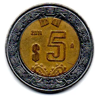 México - 2011 - 5 Pesos Imagem