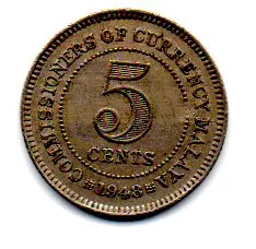 Malaya - 1948 - 5 Cents