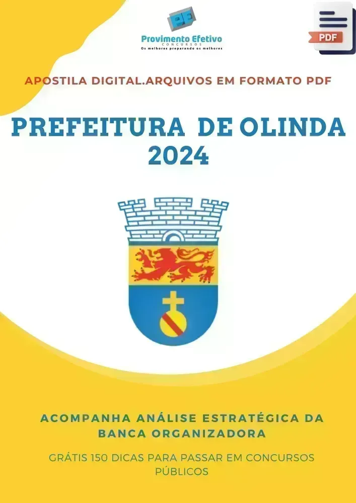 Apostila Prefeitura Olinda Psicólogo  2024 Imagem