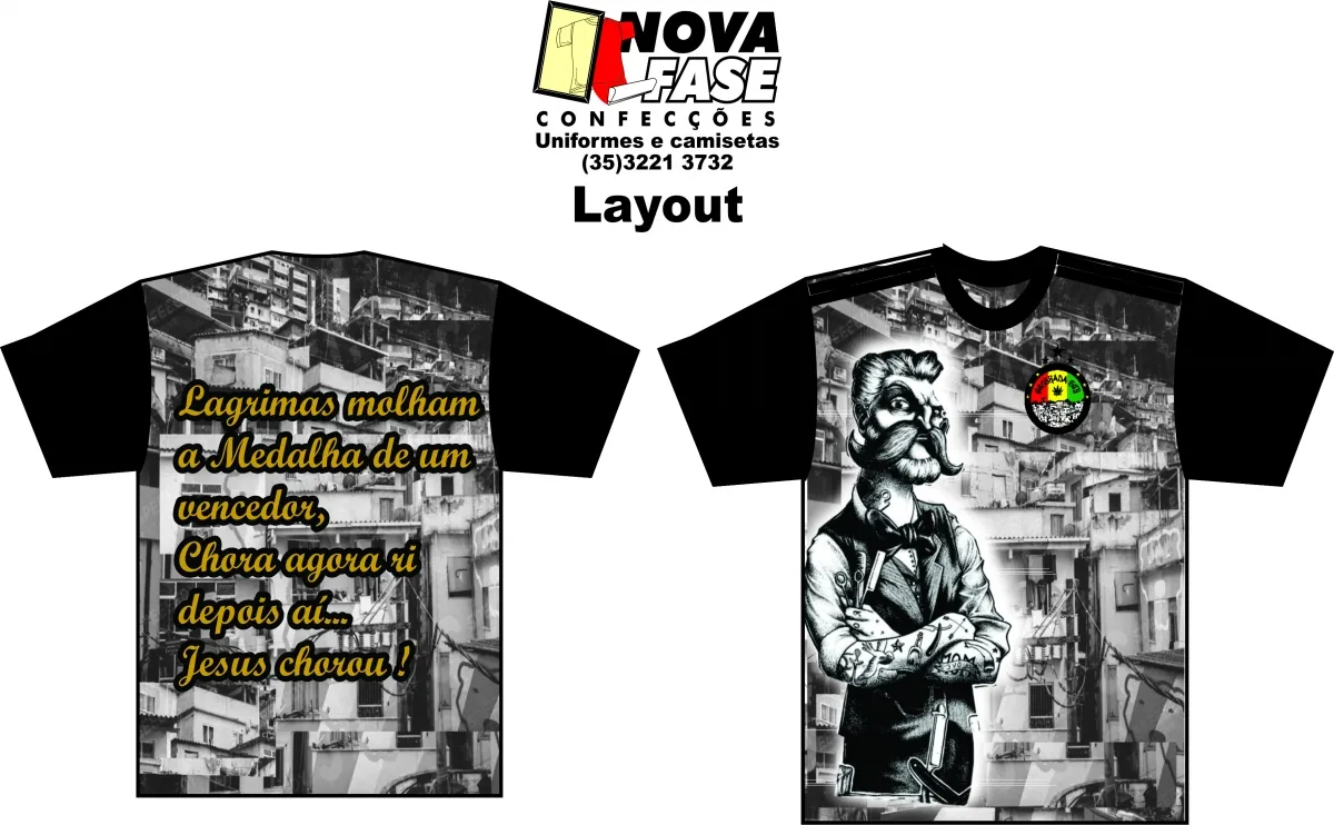 Camiseta em Dry Fit UV QUEBRADA BARBEARIA Imagem