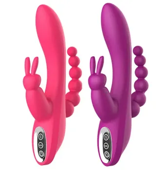 Vibrador Triplo de Ponto G, Clitóris e Ânus OLLY - VB313