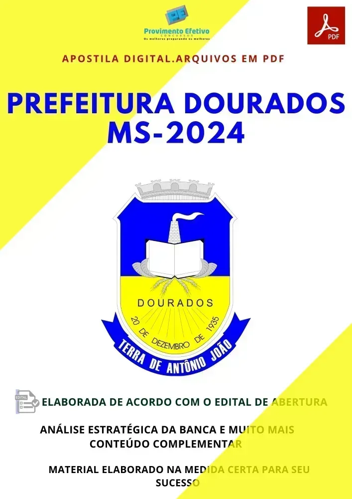 Apostila Prefeitura Dourados MS Cirurgião Dentista  2024 Imagem