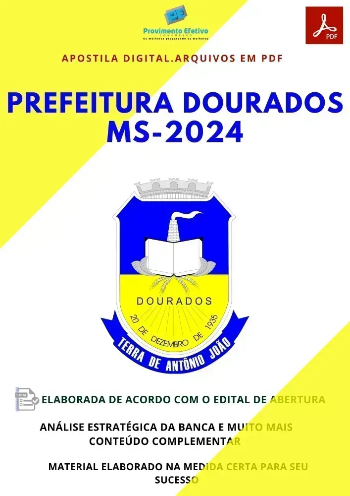Apostila Prefeitura Dourados MS Economista  2024 Imagem