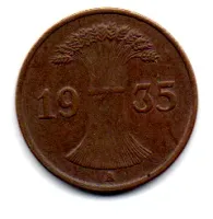 Alemanha República de Weimar - 1935A - 1 Reichspfennig - Foto 2