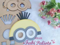 G1.732   Gabarito de Moldes em MDF Máscara Minnions - Foto 2