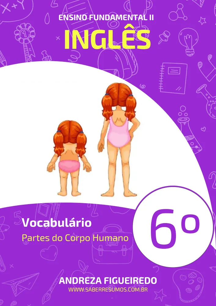 566 - Inglês - Vocabulário - Partes do Corpo Humano - 6º ano - PDF com 6 páginas