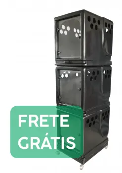 Canil Rotomoldado Essencial Pro - 3 Lugares - Secadores Plenitude