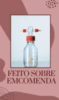 FRASCO LAVADOR DE GASES TAMPA VERMELHA 500ML COM CILINDRO POROSO OLIVA PLASTICA - Foto 2