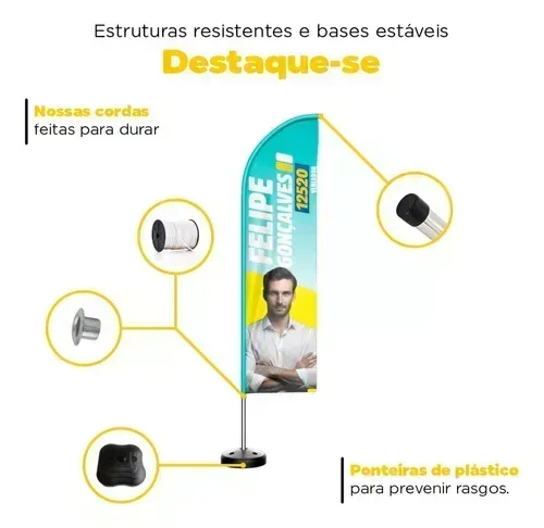 Wind Banner Kit Completo Política Eleição DEPUTADO ESTADUAL 65x155cm Imagem