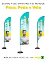 Wind Banner Kit Completo Política Eleição DEPUTADO ESTADUAL 65x155cm - Foto 3