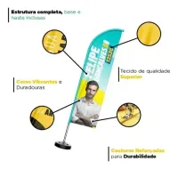 Wind Banner Kit Completo Política Eleição DEPUTADO ESTADUAL 65x155cm - Foto 4