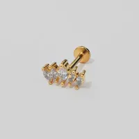 Labret Aço Cirúrgico Dourado  1.2mm - 5 GEMA  BNH14 - Foto 3