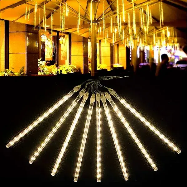 Jogo 8 Tubo Led 50 CM Led Branco quente - Snow Fall Efeito Neve