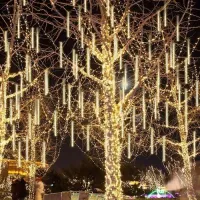Jogo 8 Tubo Led 50 CM Led Branco quente - Snow Fall Efeito Neve - Foto 2