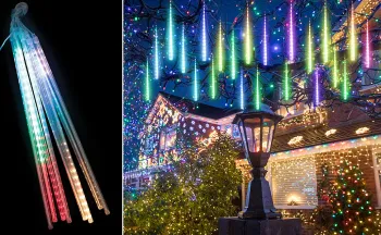 Jogo 8 Tubo Led 50 CM Led Colorida RGB - Snow Fall Efeito Neve