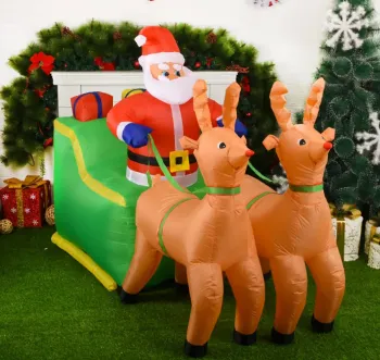 Papai Noel 2 Renas Inflável 1,50m