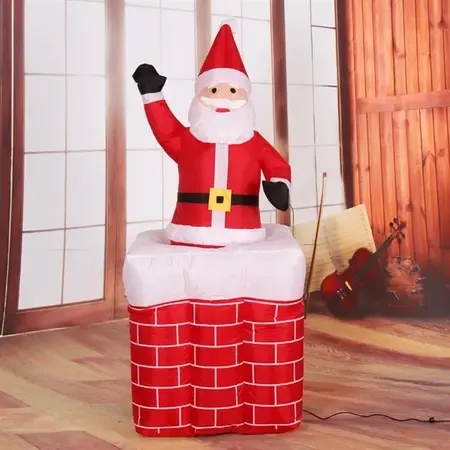 Papai Noel Chaminé Inflável 1,80m Imagem