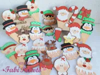 G1.735 Gabarito de Moldes em MDF Kit Fábrica Doçuras  de Natal