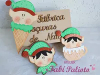 G1.735 Gabarito de Moldes em MDF Kit Fábrica Doçuras  de Natal - Foto 11