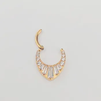 Argola em Titânio PVD DOURADO GOTA com Pedras TIT21 - Foto 2