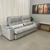 Sofá Retrátil e Reclinável Veneza 250cm - Foto 2