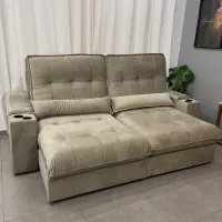 Sofá Retrátil e Reclinável Veneza 250cm - Foto 5