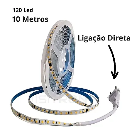 Fita led IP44 127v direta 12w 120led /m rolo 10m BQ FT-IP44/220V/120D10M BQ  Imagem