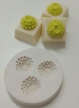 Molde de Silicone Mini Suculentinhas/Crisântemos 