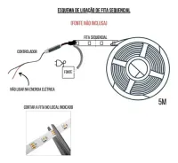Fita led Sequencial 24V 10m 10w/m 120led /m  - Foto 4