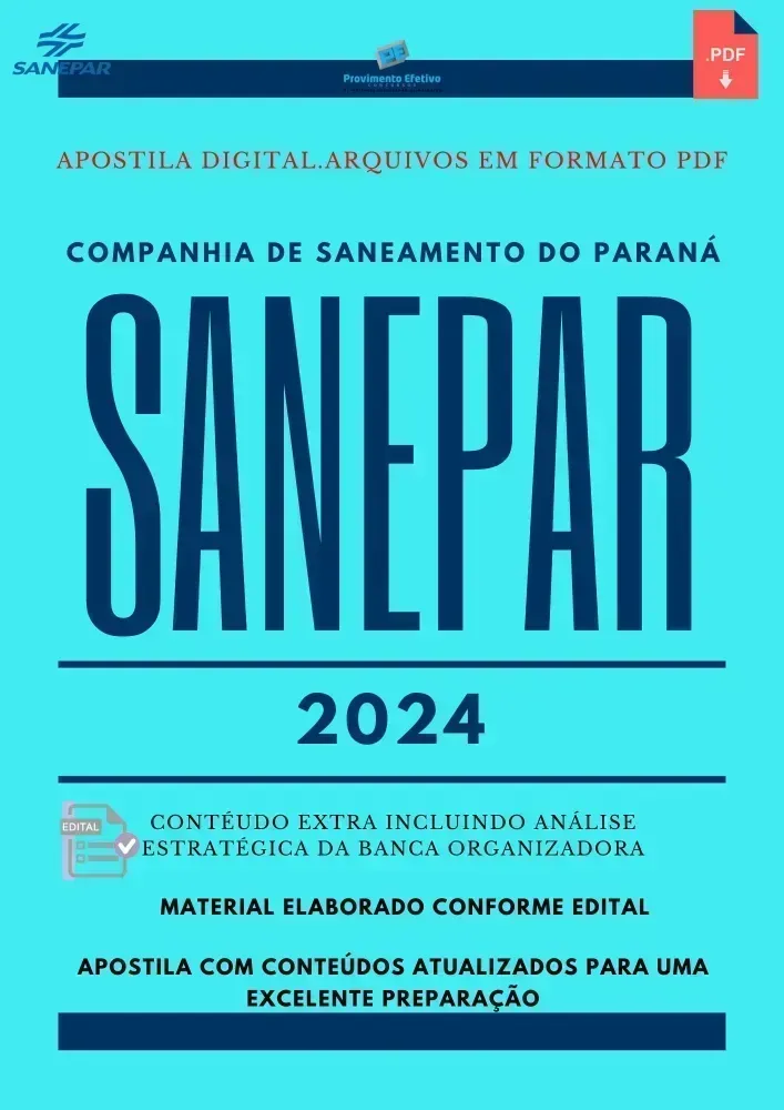 Apostila SANEPAR 2024 Técnico Enfermagem do Trabalho Imagem