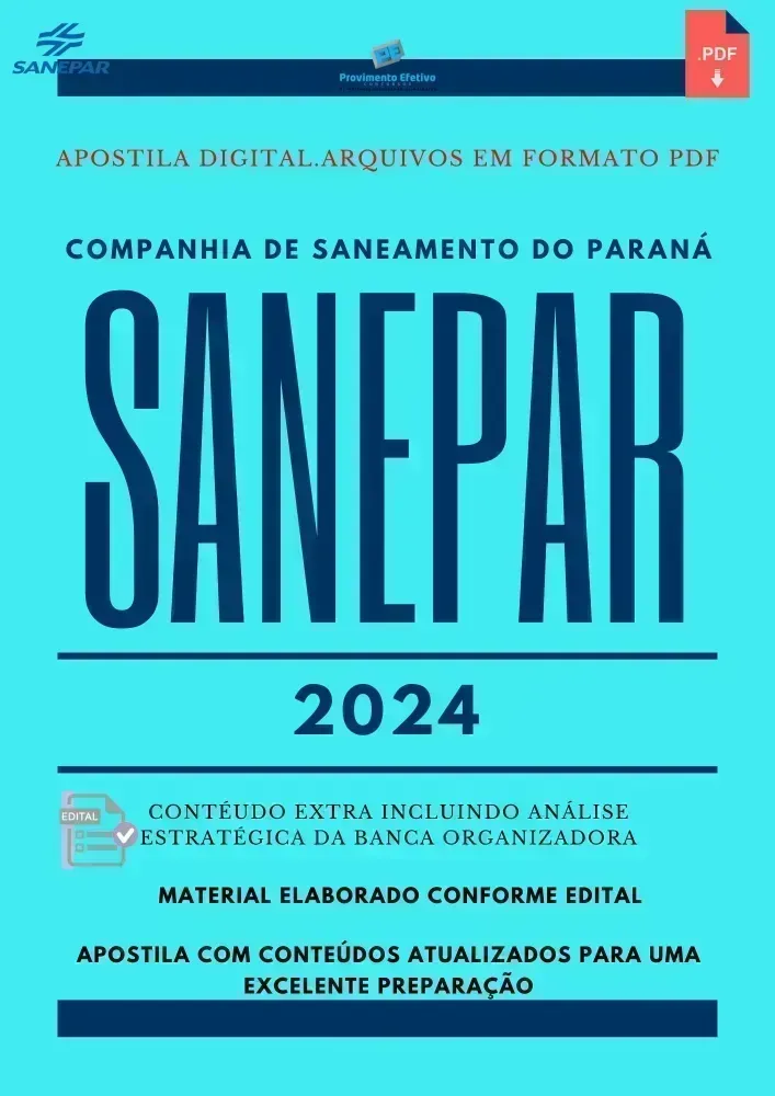 Apostila SANEPAR 2024 Técnico Químico Imagem