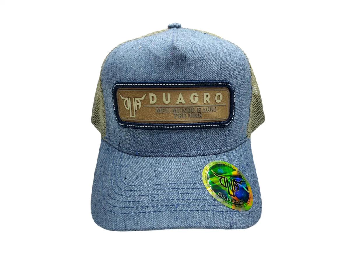 Ref: DA03 - Boné Country Duagro Meu Mundo é Agro - Cor Cinza Claro