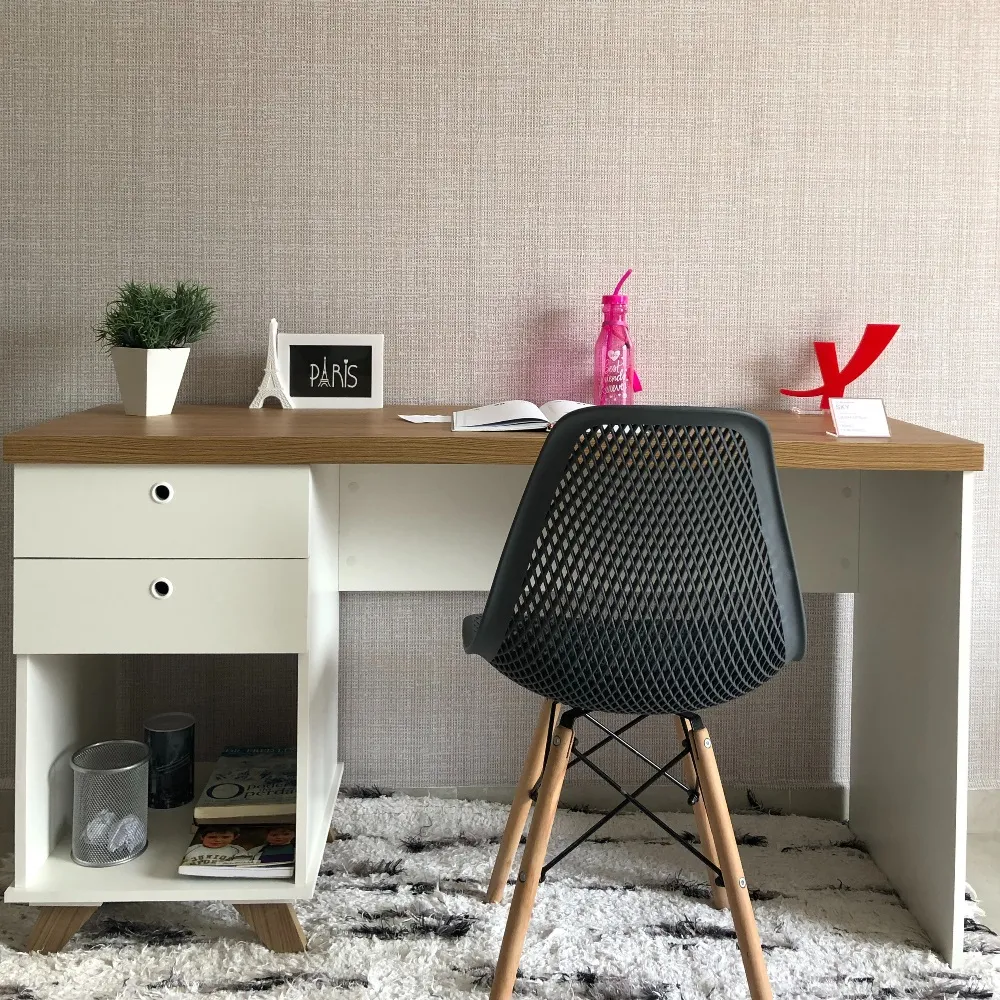 Escrivaninha Dinãmica 1350 com Duas Gavetas e Nicho Lateral Sky