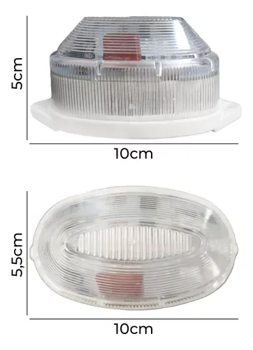Estrobo Flash Tartaruga Oval Fixo Branco Imagem