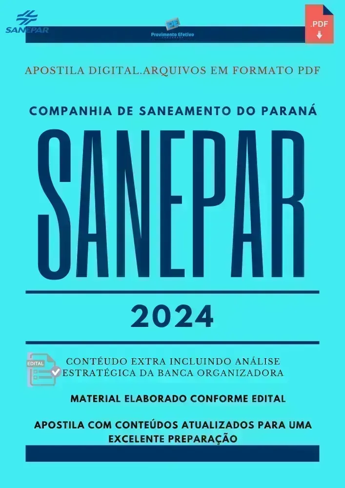 Apostila SANEPAR 2024 Engenheiro Segurança Imagem
