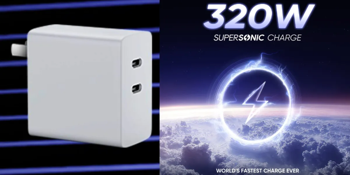Carregador SuperSonic Charge de 320 W Realme Imagem